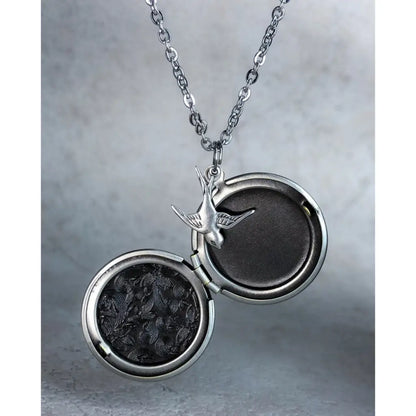 Madamlili oud zilveren foto medaillon collier inclusief