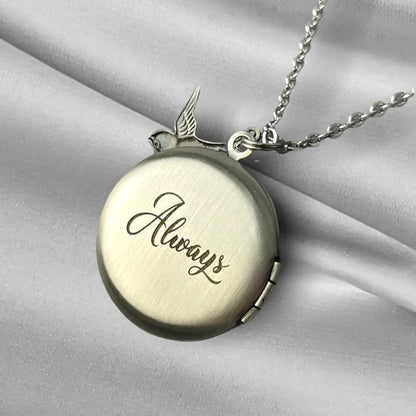 Madamlili oud zilveren foto medaillon collier inclusief