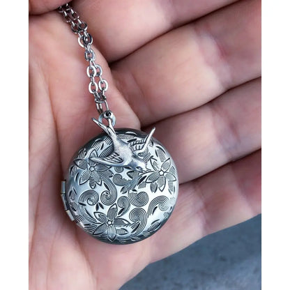 Madamlili oud zilveren foto medaillon collier inclusief