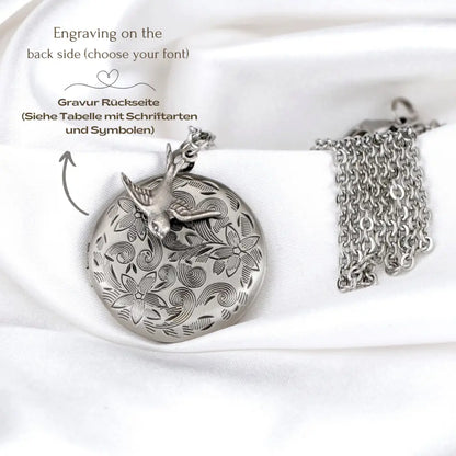 Madamlili oud zilveren foto medaillon collier inclusief